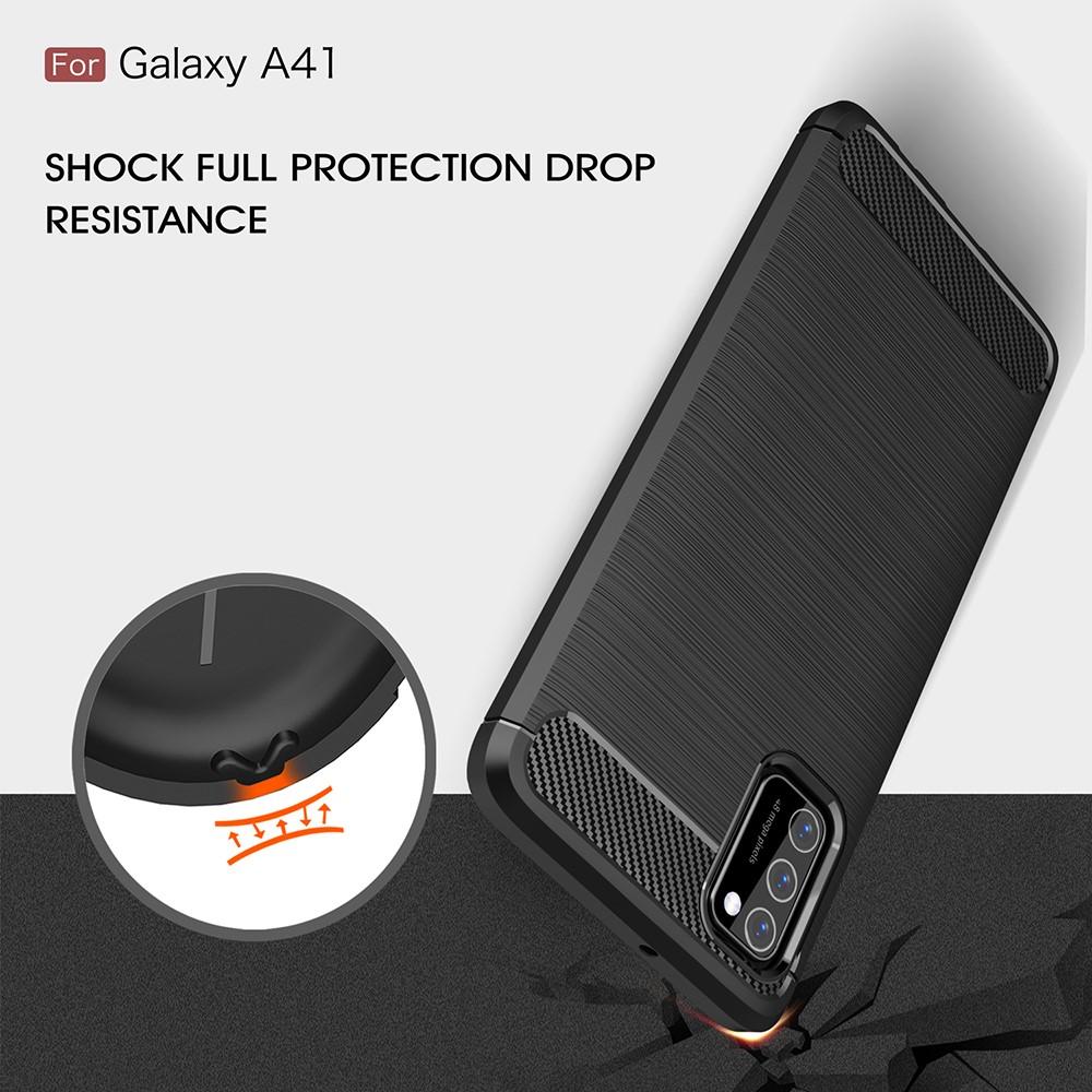 Samsung Galaxy A41 Kuori TPU Brushed Musta