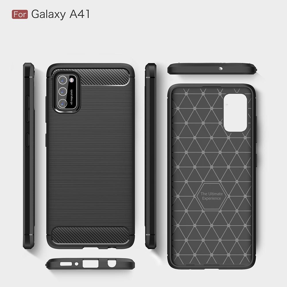Samsung Galaxy A41 Kuori TPU Brushed Musta