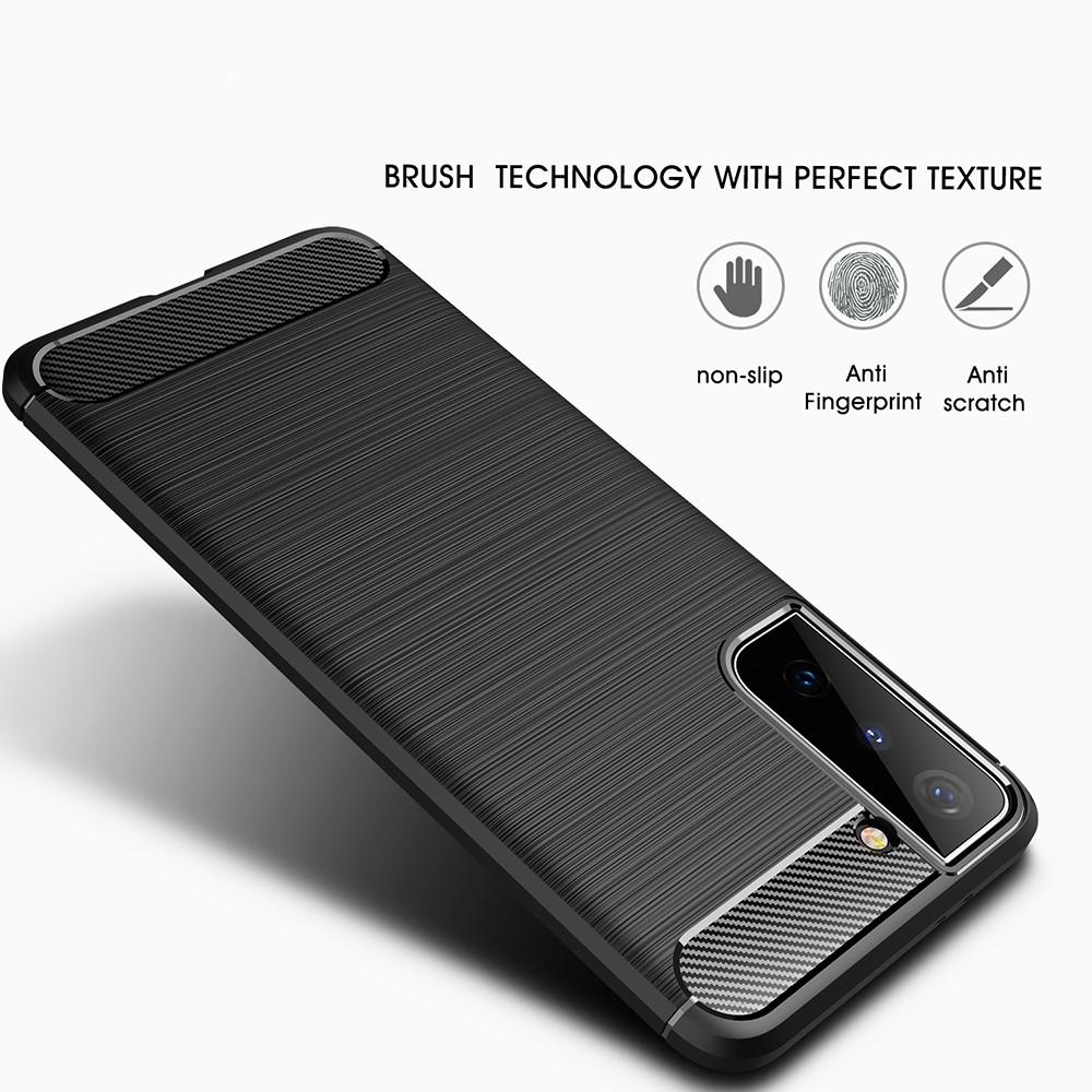 Samsung Galaxy S21 Kuori TPU Brushed Musta
