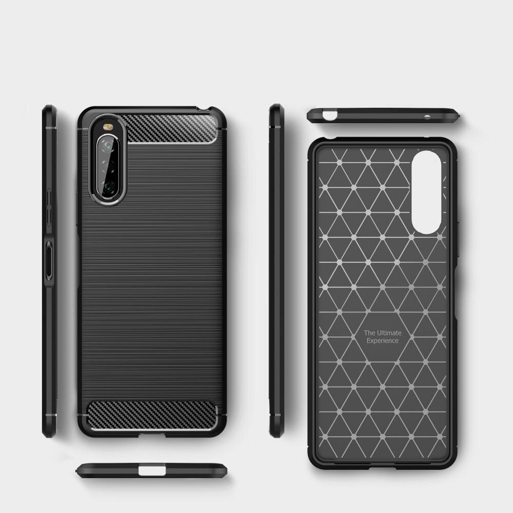 Sony Xperia 10 II Kuori TPU Brushed Musta