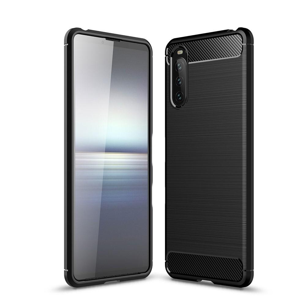 Sony Xperia 10 III Kuori TPU Brushed Musta