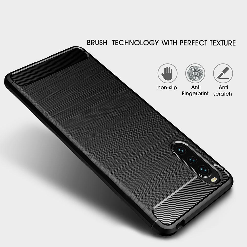Sony Xperia 10 III Kuori TPU Brushed Musta