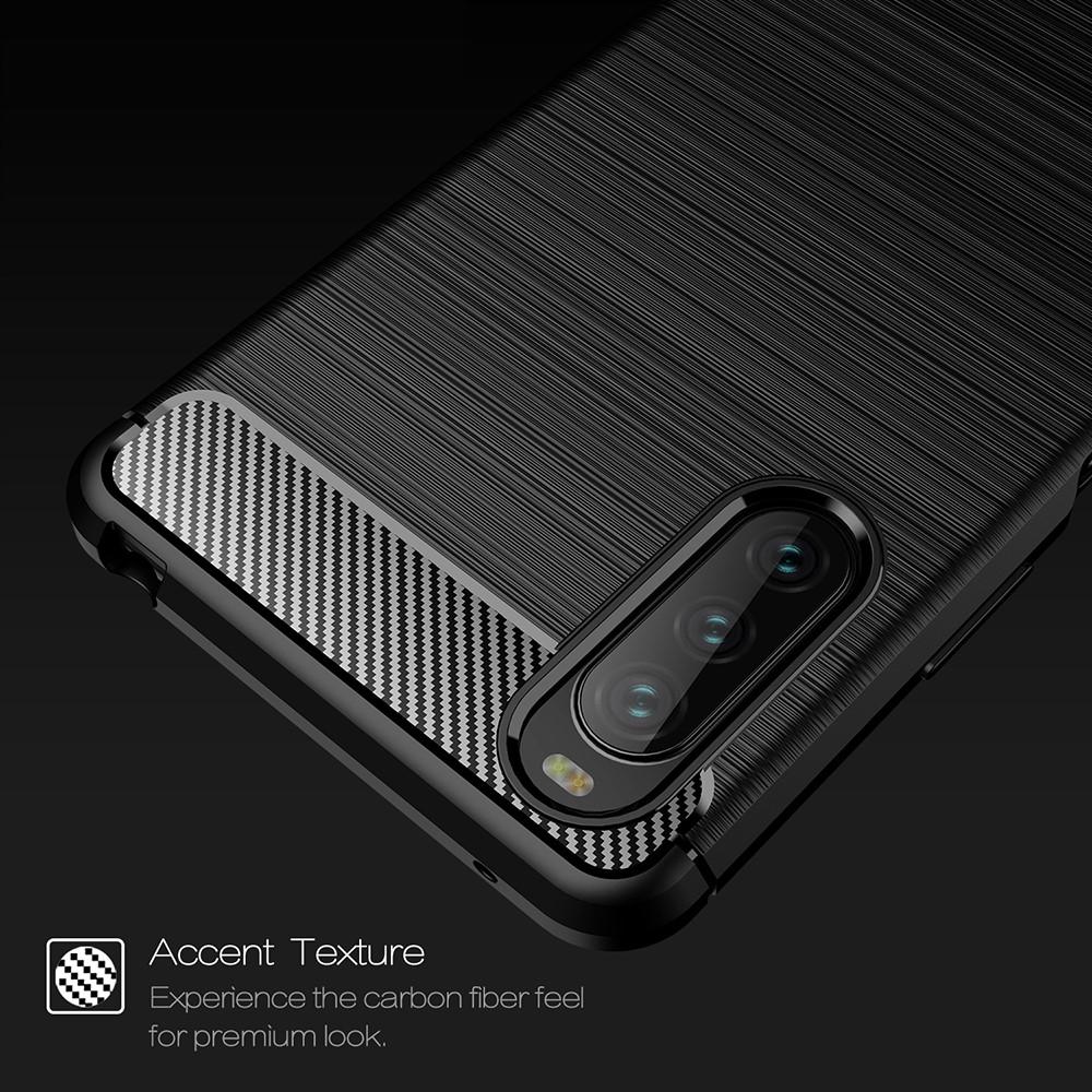 Sony Xperia 10 III Kuori TPU Brushed Musta