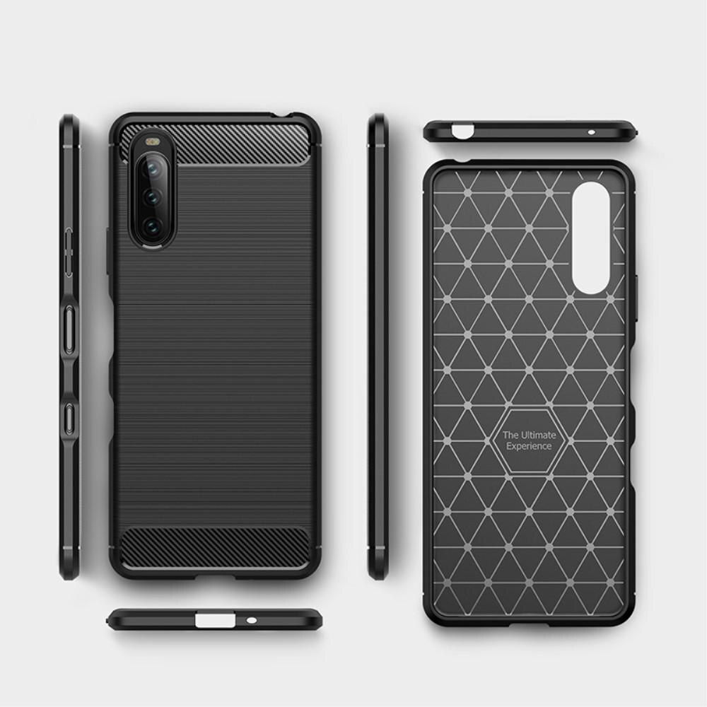 Sony Xperia 10 III Kuori TPU Brushed Musta