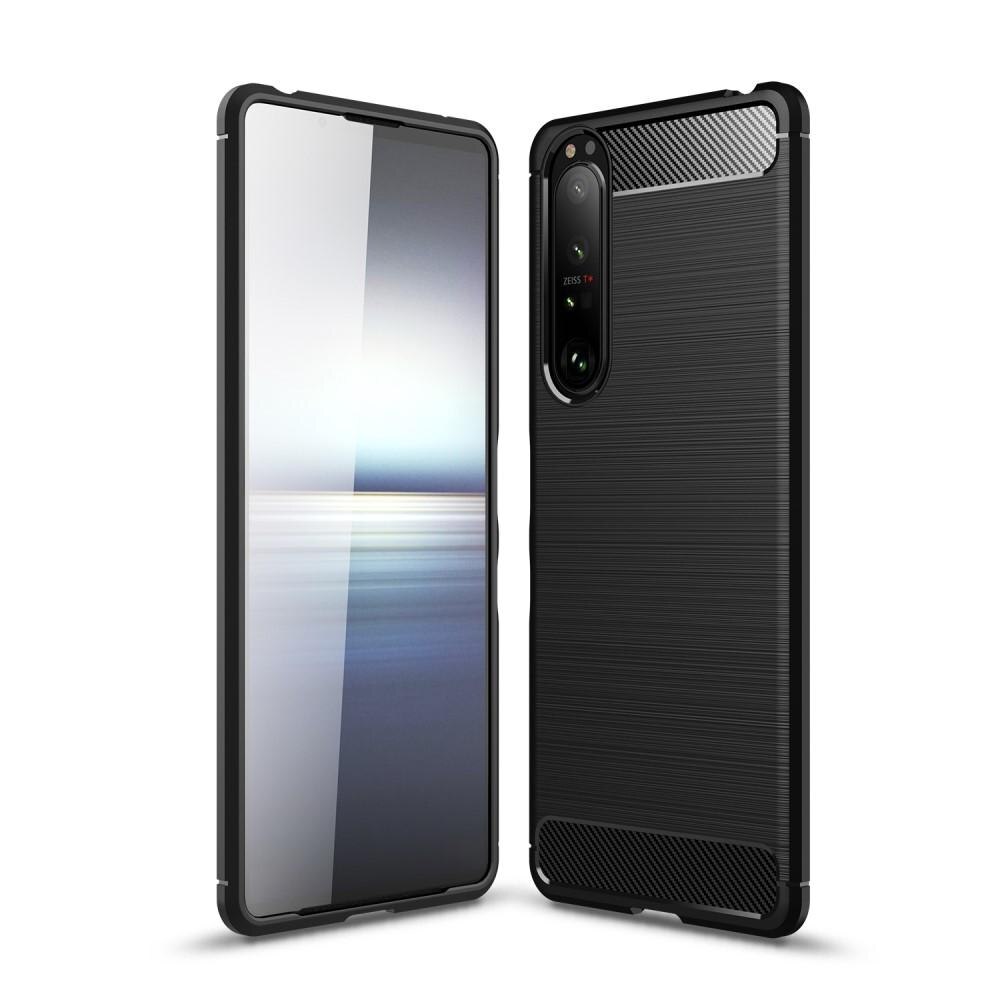 Sony Xperia 1 III Kuori TPU Brushed Musta