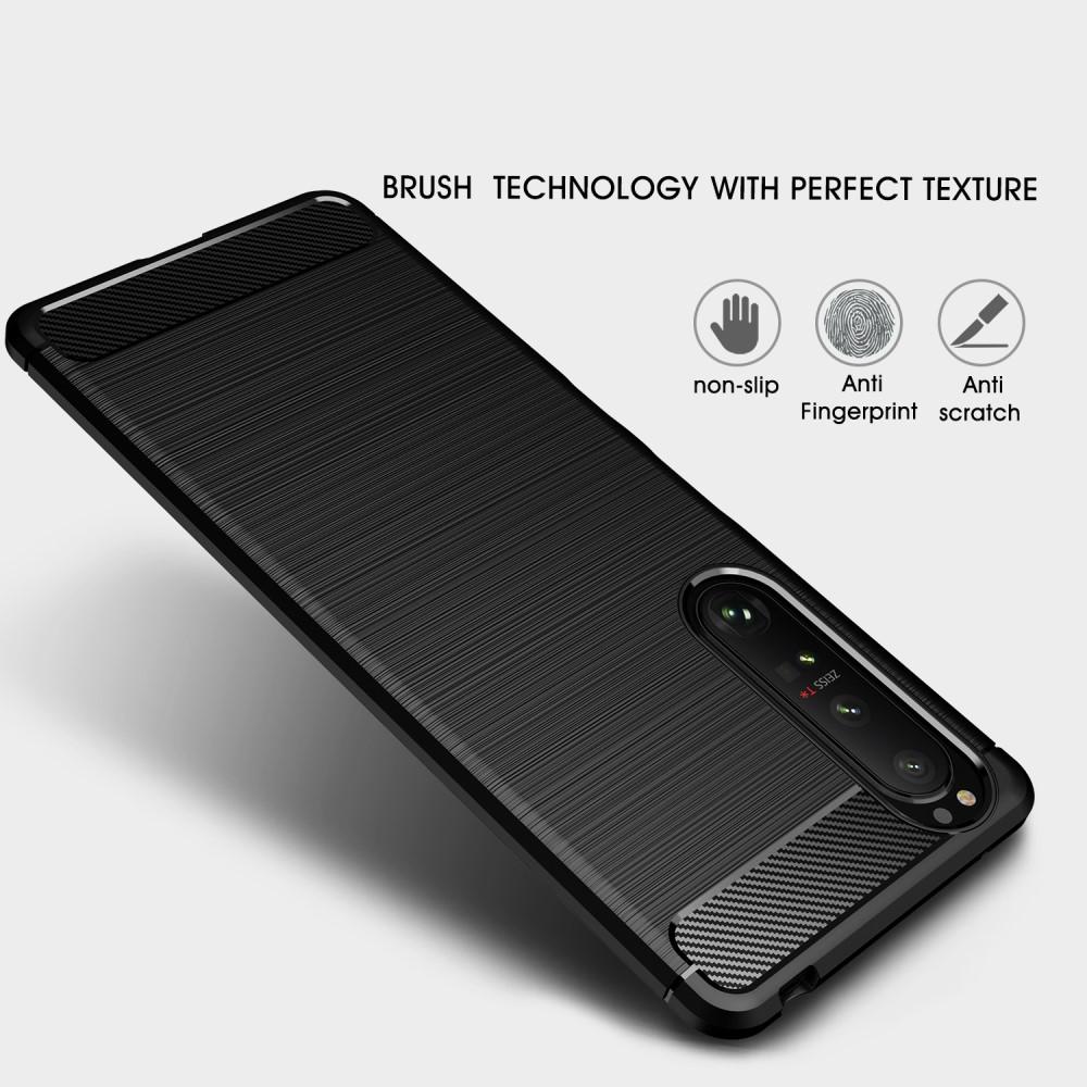 Sony Xperia 1 III Kuori TPU Brushed Musta