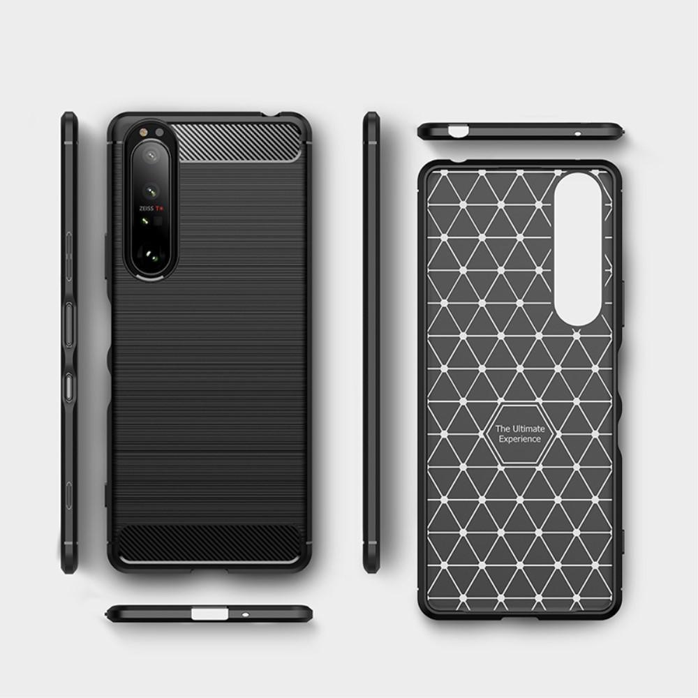 Sony Xperia 1 III Kuori TPU Brushed Musta
