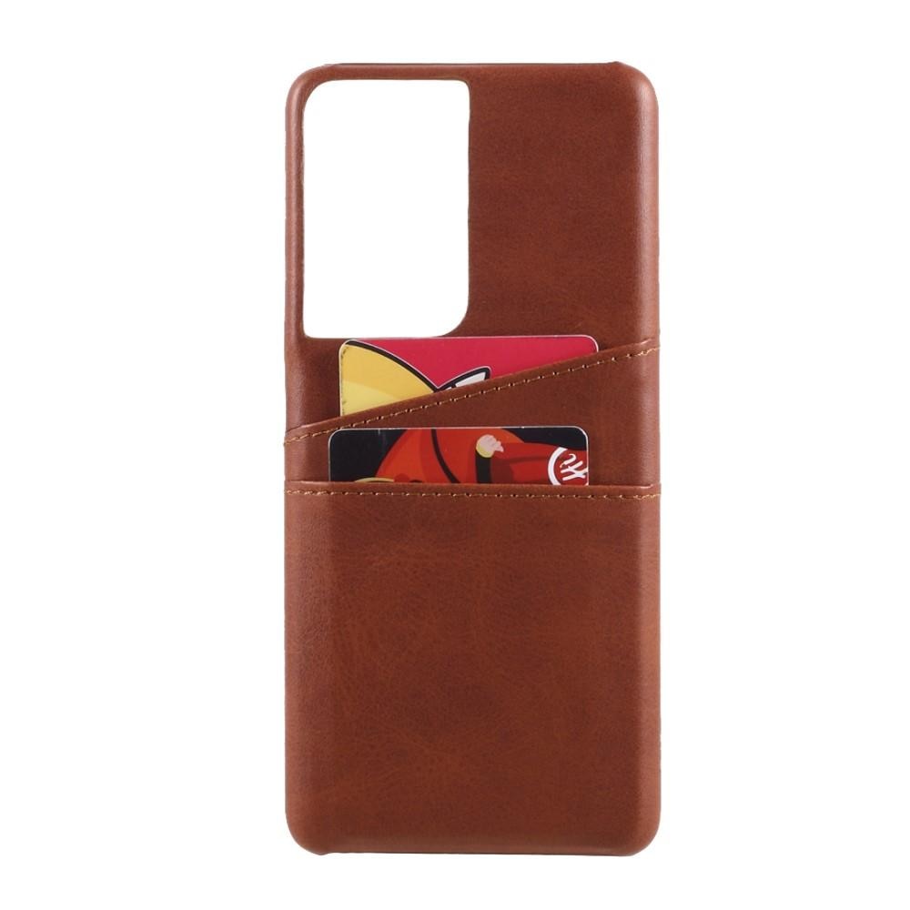 Card Slots Case Samsung Galaxy S21 Ultra ruskea