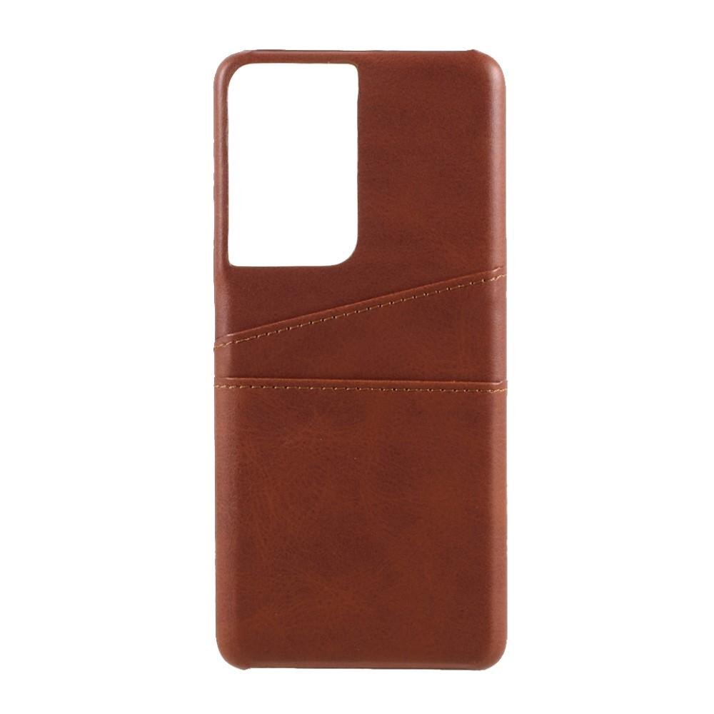 Card Slots Case Samsung Galaxy S21 Ultra ruskea