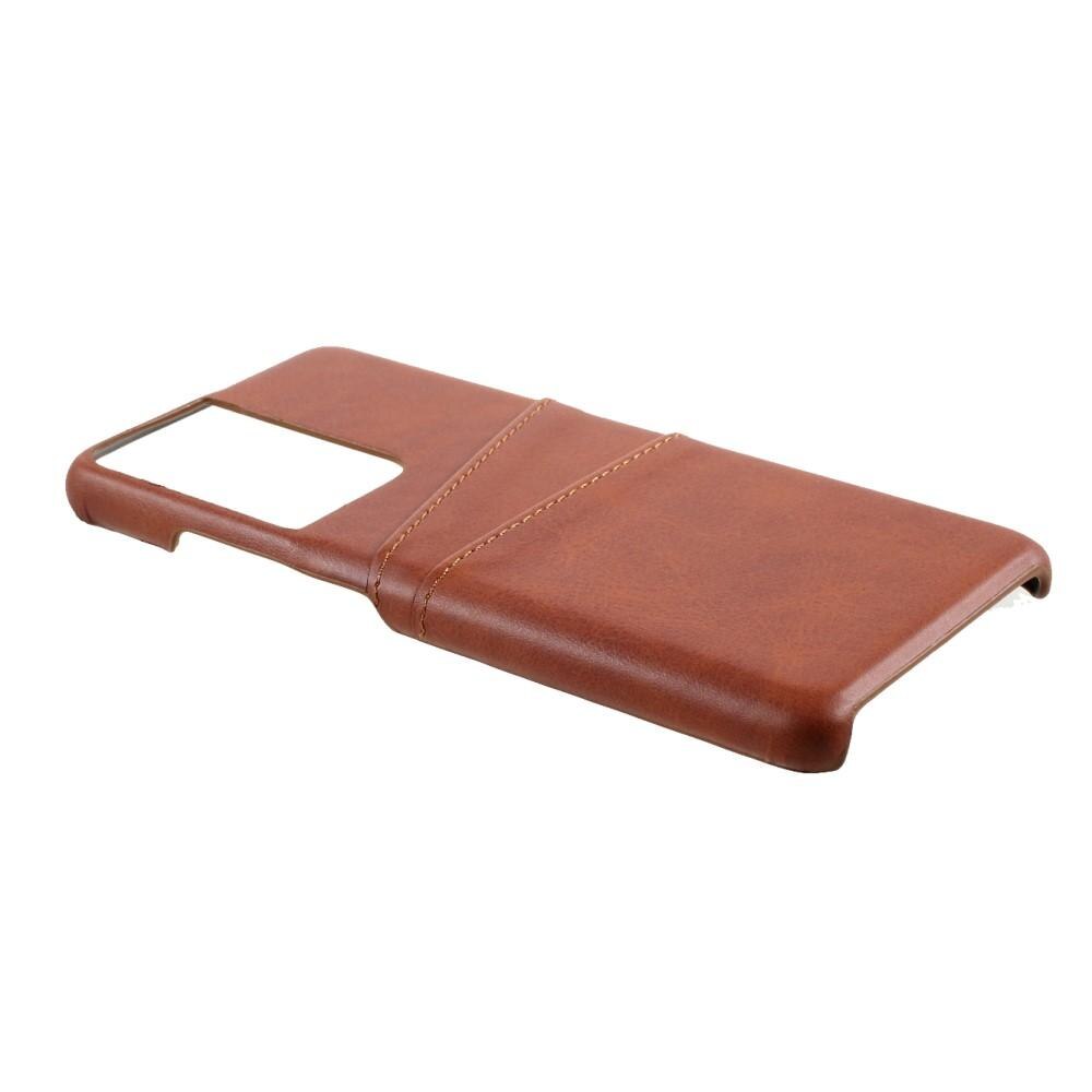 Card Slots Case Samsung Galaxy S21 Ultra ruskea