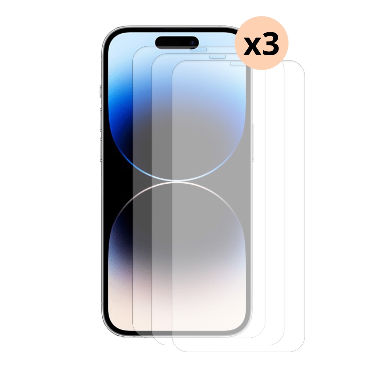 Setti iPhone 15, 3-pack Näytön Panssarilasi 0.3mm