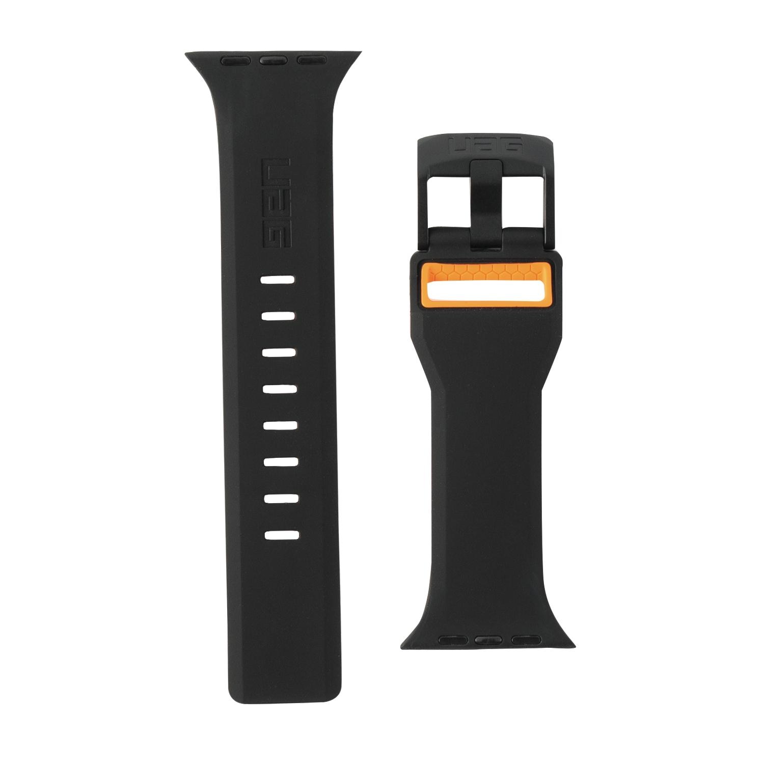 Civilian Silicone Strap Apple Watch 42/44/45 mm Black/Orange
