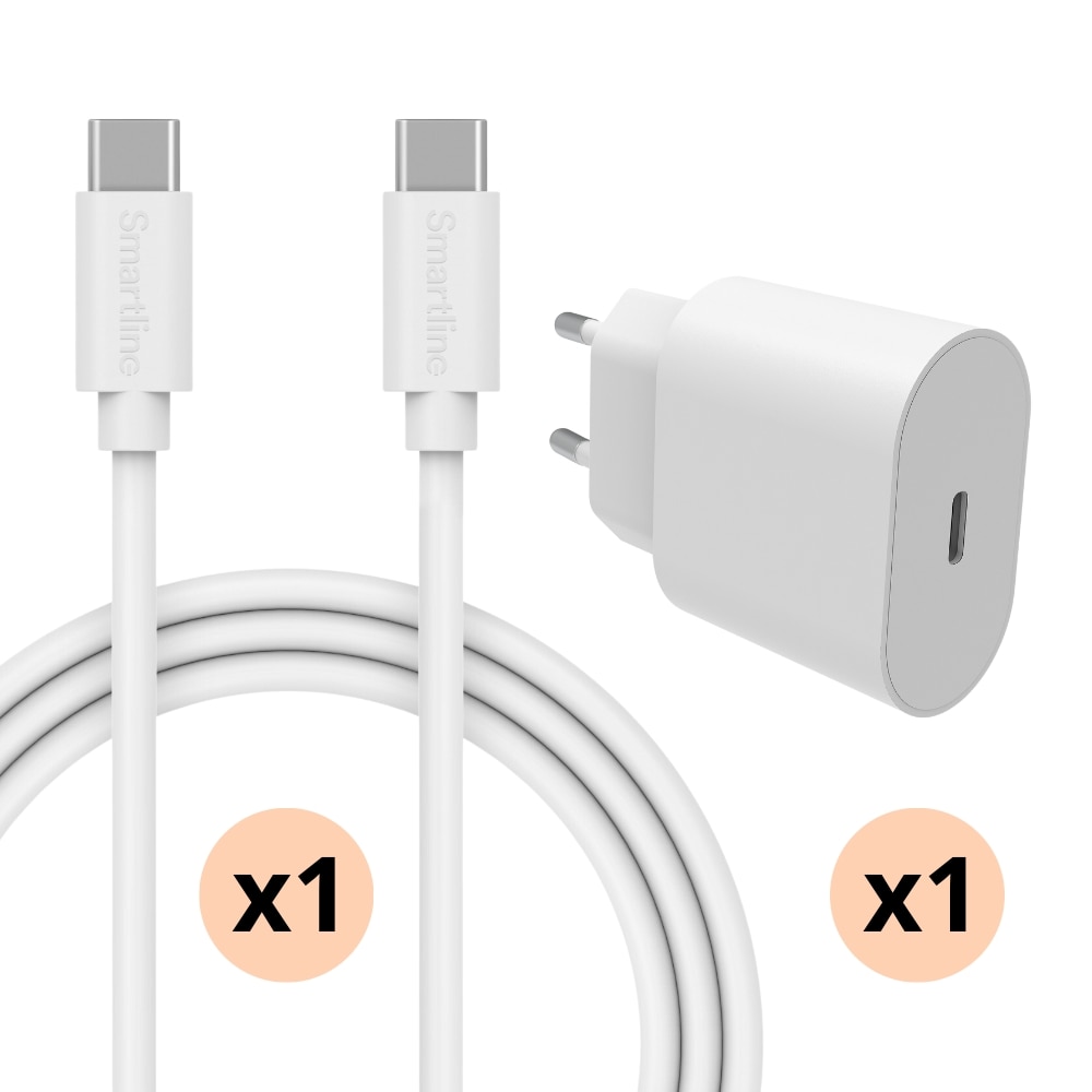 Xiaomi-puhelimille  - Täydellinen laturi - 2 metrin johto ja seinälaturi USB-C - Smartline