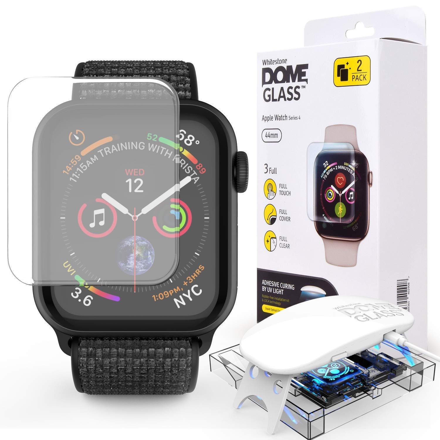 Dome Glass Screen Protector (2-pack) Apple Watch 44 mm Läpinäkyvä