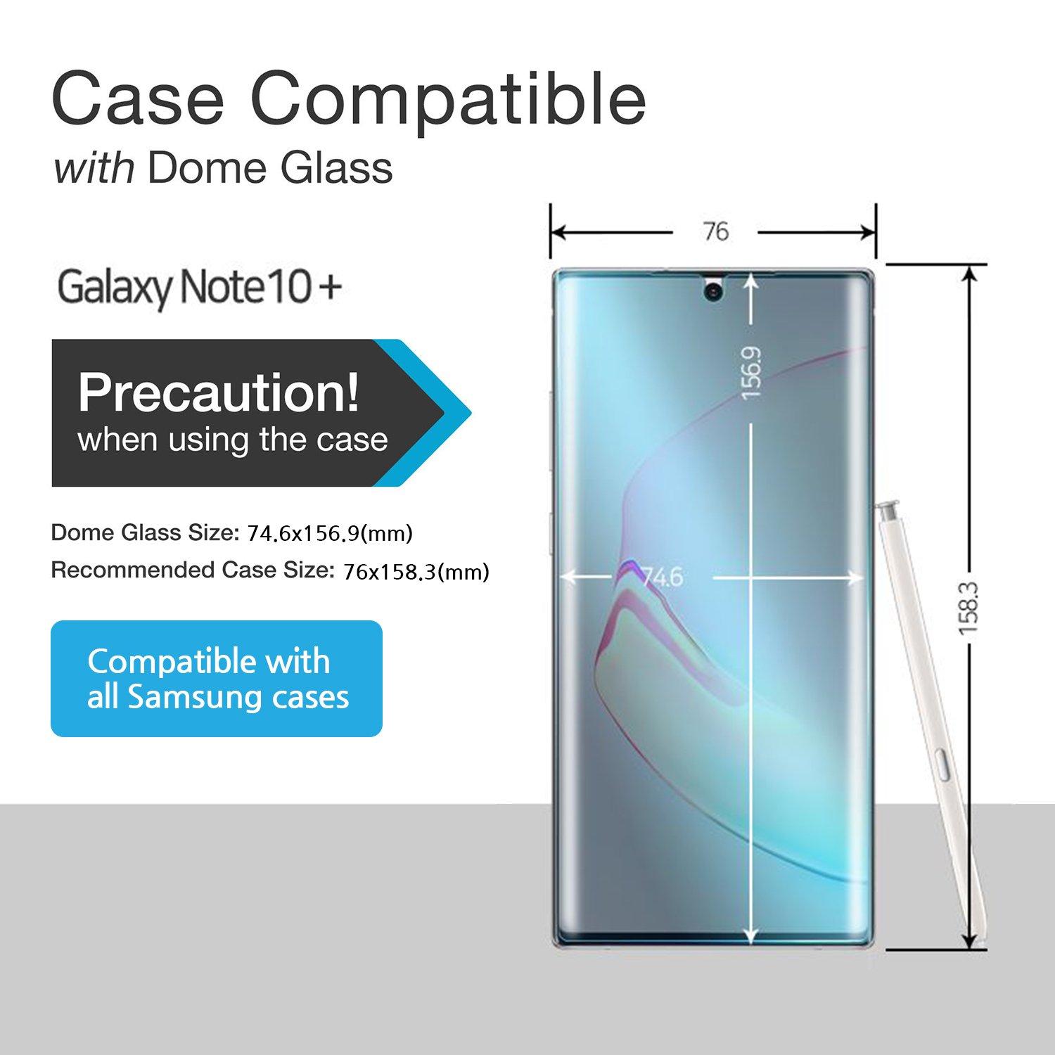Dome Glass Screen Protector Samsung Galaxy Note 10 Plus Läpinäkyvä