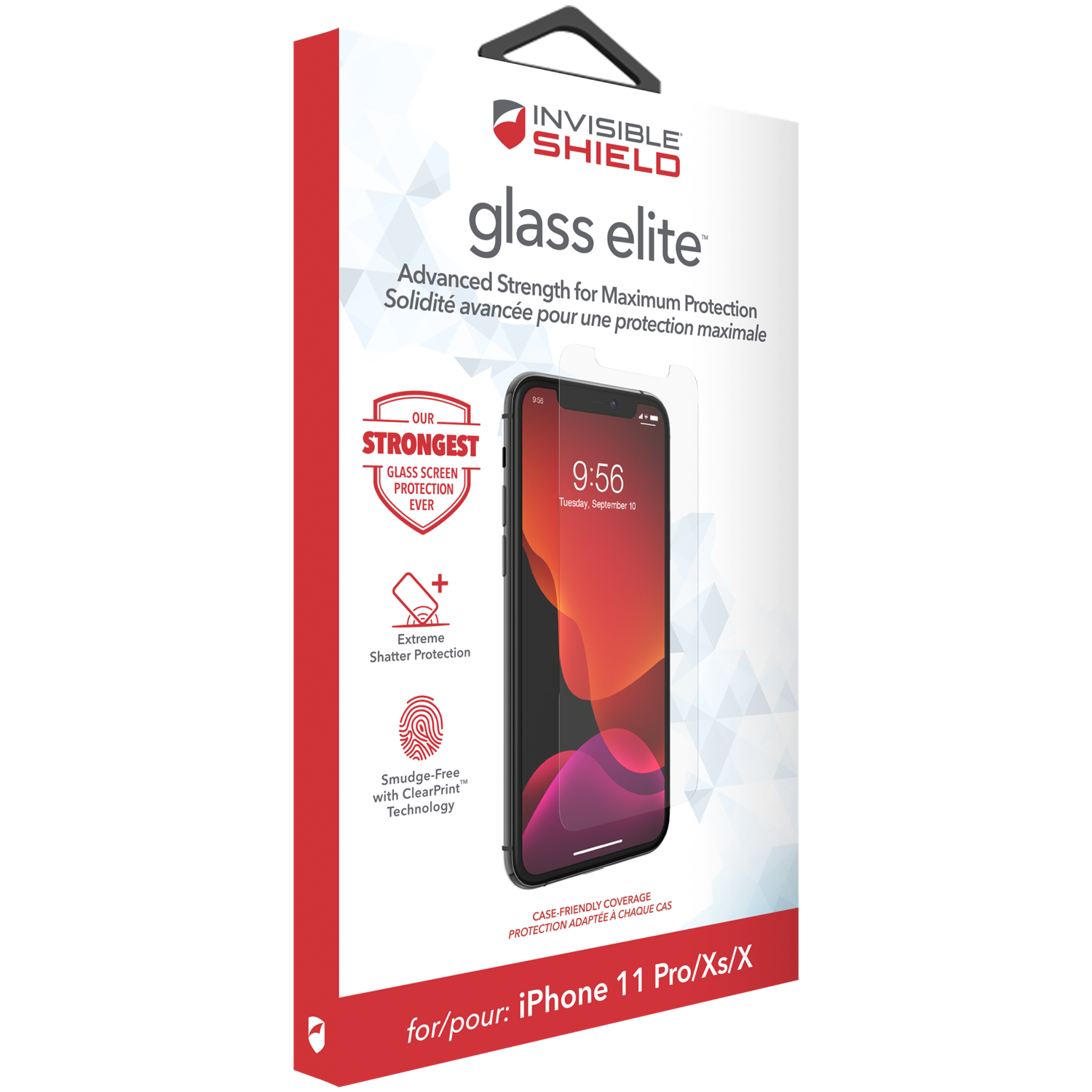 InvisibleShield Glass Elite iPhone X/XS Läpinäkyvä