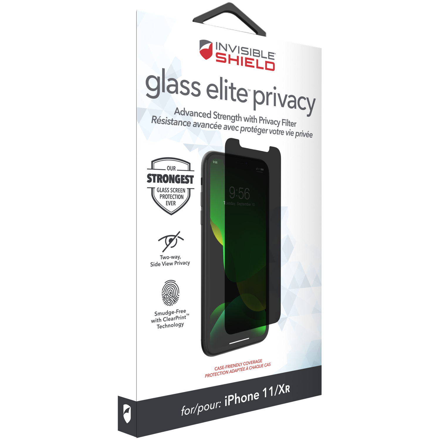 InvisibleShield Glass Elite Privacy iPhone 11/XR Läpinäkyvä