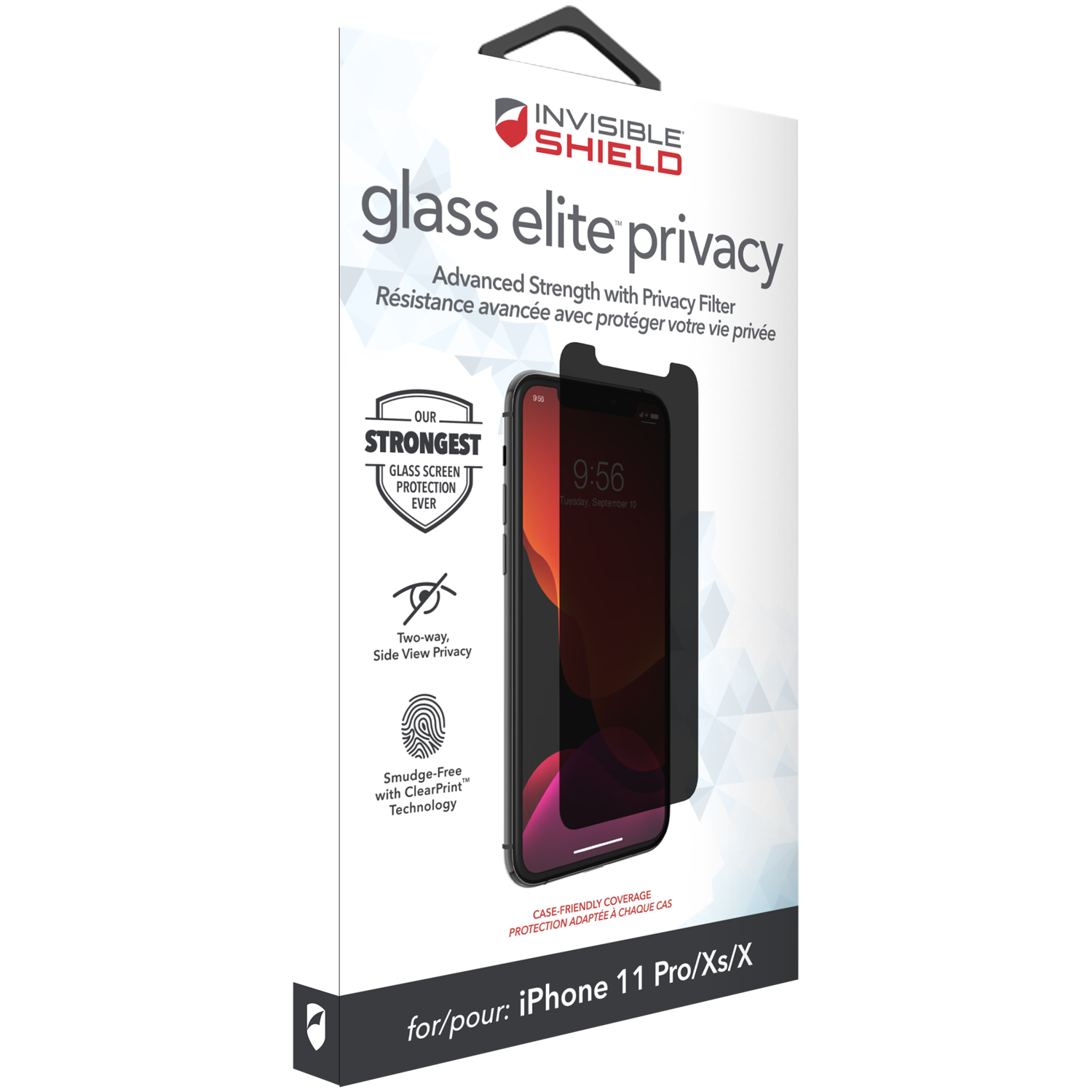 InvisibleShield Glass Elite iPhone X/XS Läpinäkyvä
