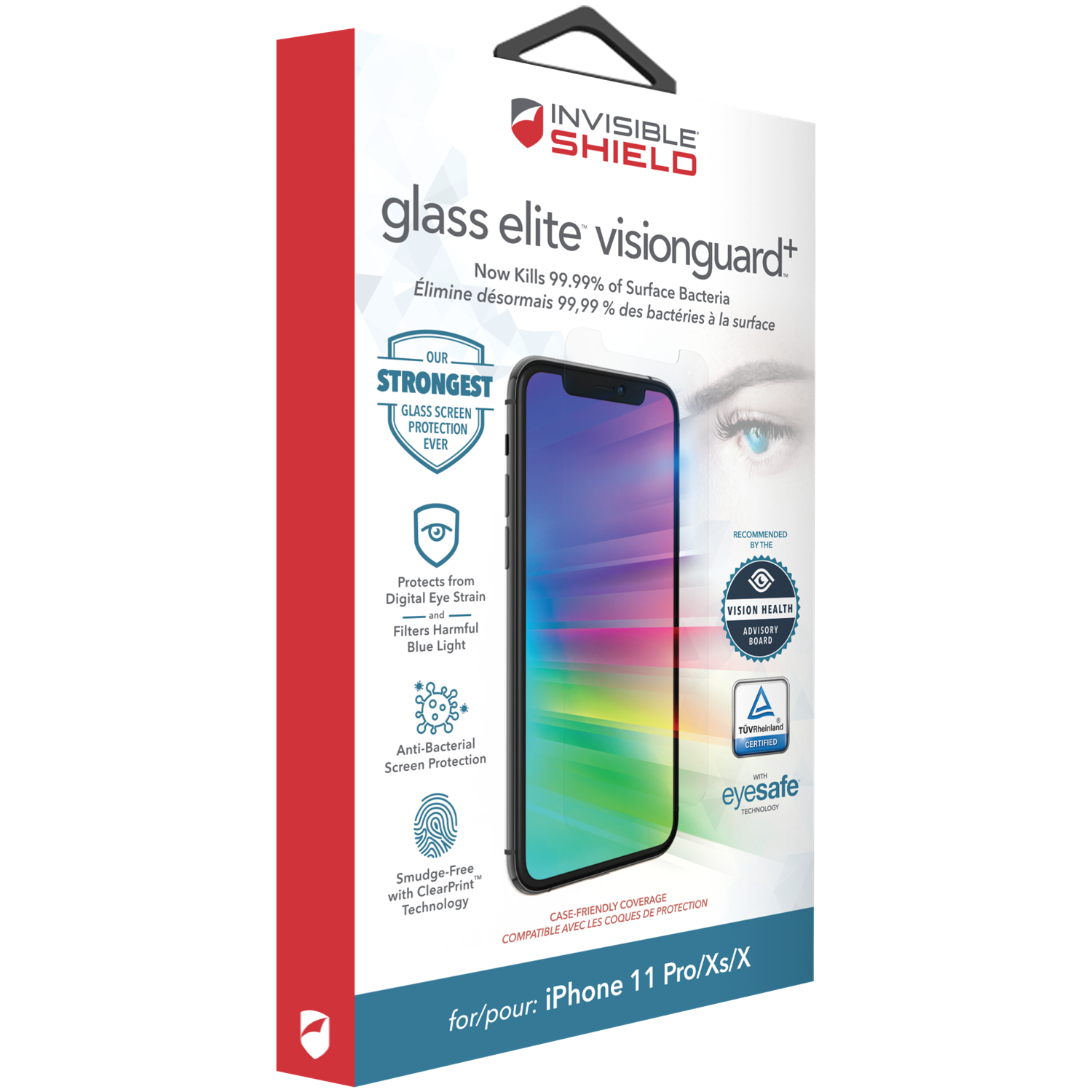 InvisibleShield Glass Elite Visionguard+ iPhone X/XS Läpinäkyvä