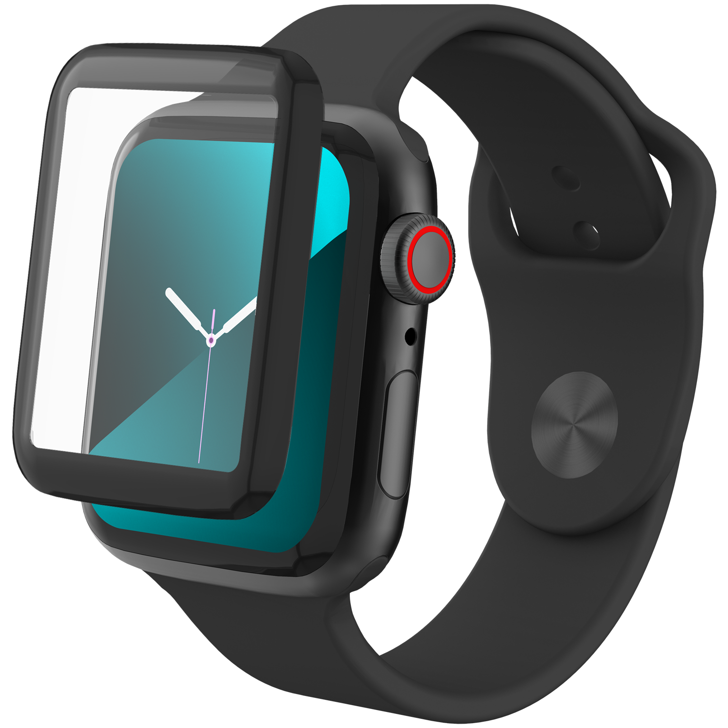 InvisibleShield GlassFusion Apple Watch 44 mm Musta