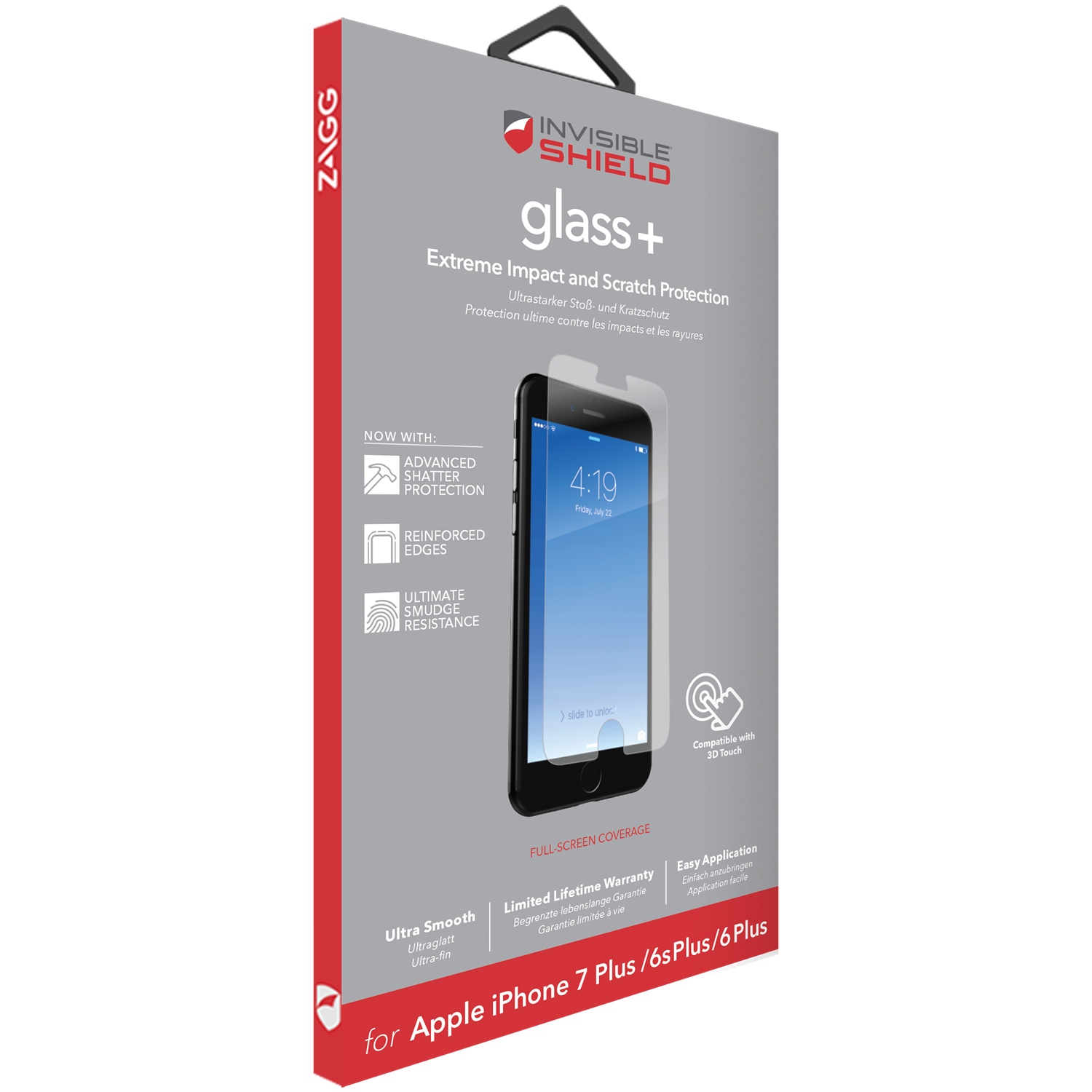 InvisibleShield Glass Plus iPhone 7 Plus/8 Plus Läpinäkyvä