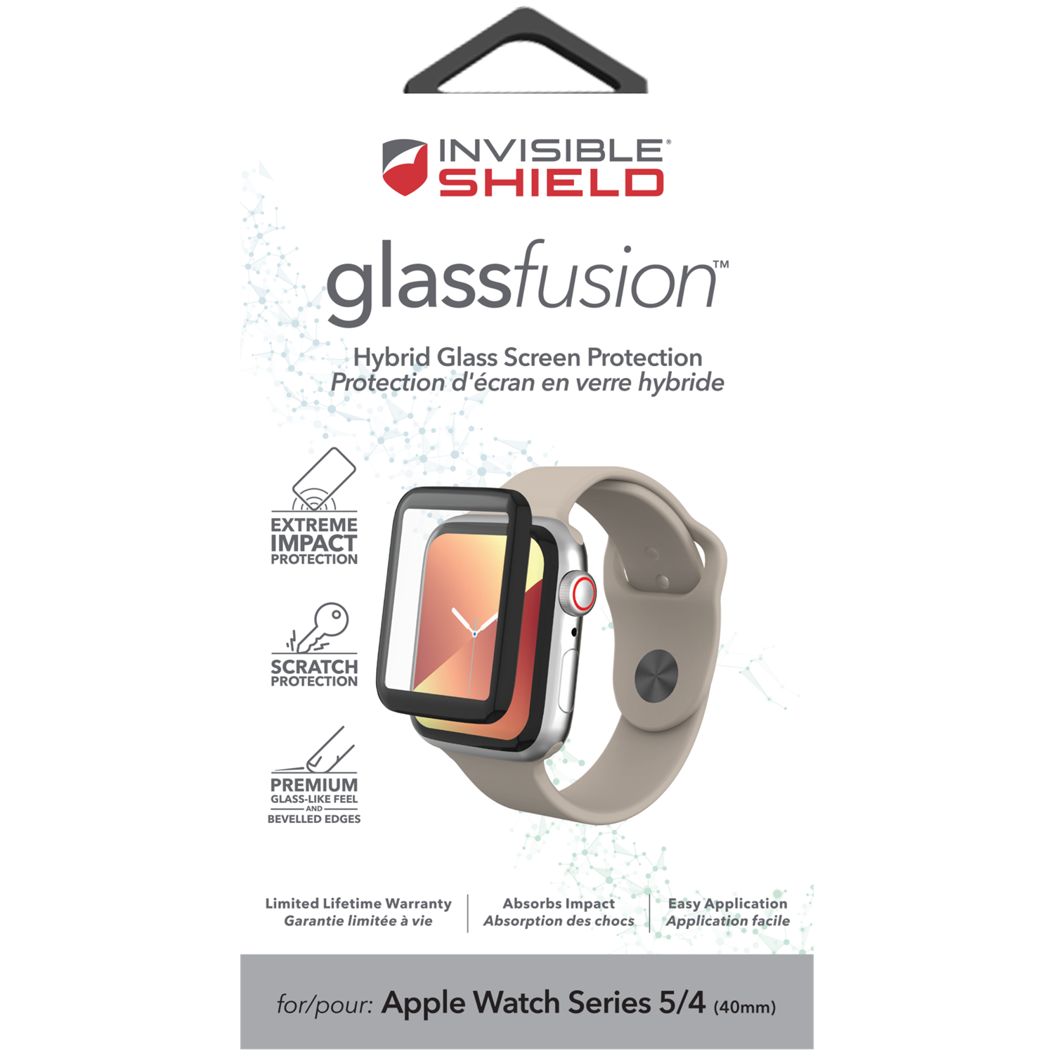 InvisibleShield GlassFusion Apple Watch 40 mm Musta